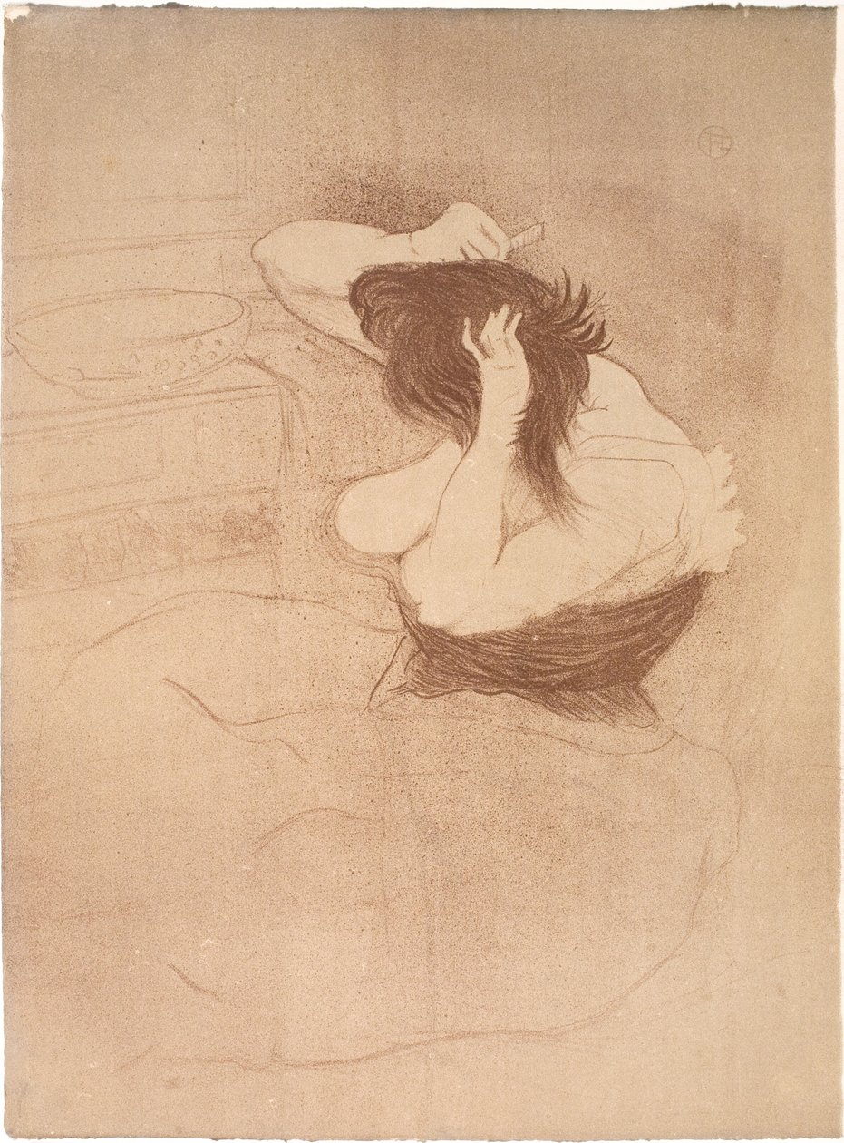 Vrouw die zich kamt, het Kapsel door Henri de Toulouse Lautrec