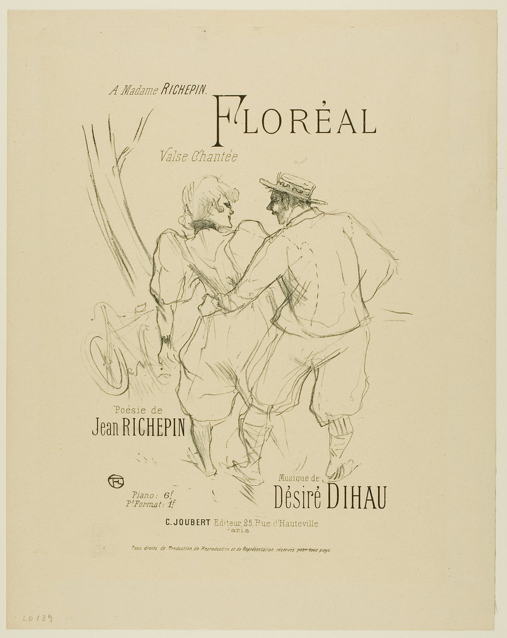 Floréal, uit Mélodies de Désiré Dihau door Henri de Toulouse Lautrec