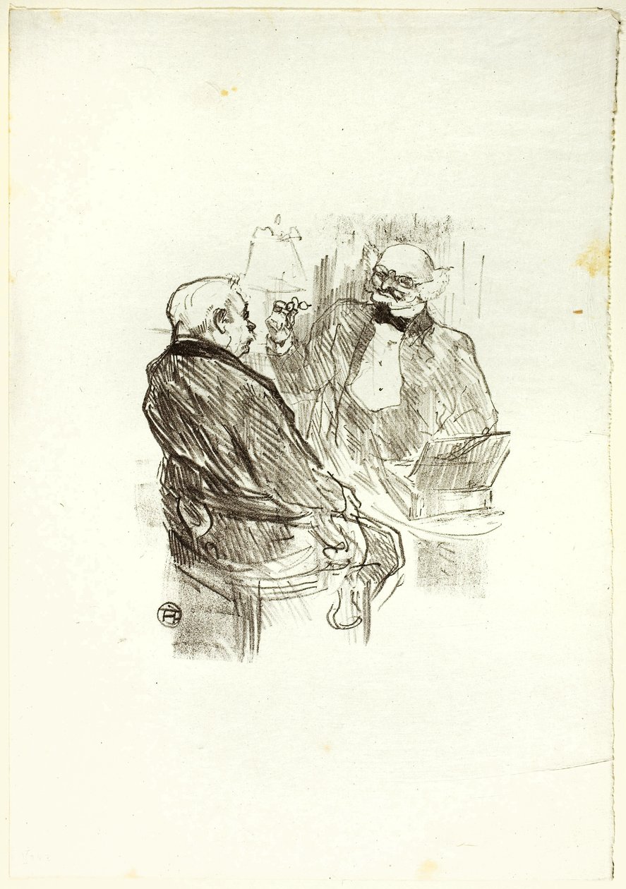 Georges Clemenceau en de optometrist, Mayer, uit Au Pied du Sinaï door Henri de Toulouse Lautrec