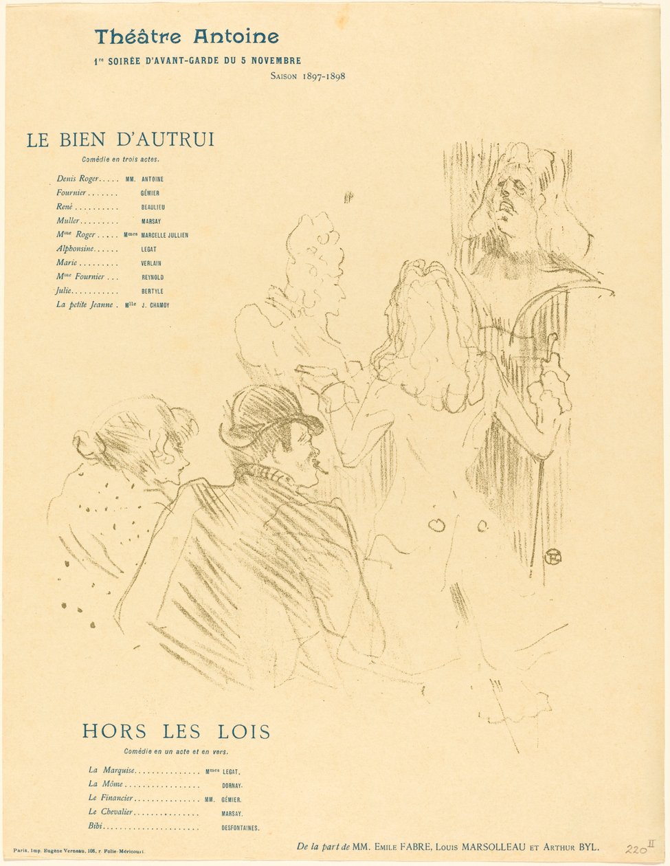 Hulde aan Molière door Henri de Toulouse Lautrec