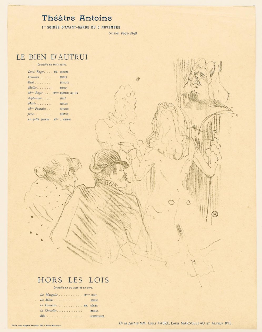 Hommage aan Molière door Henri de Toulouse Lautrec