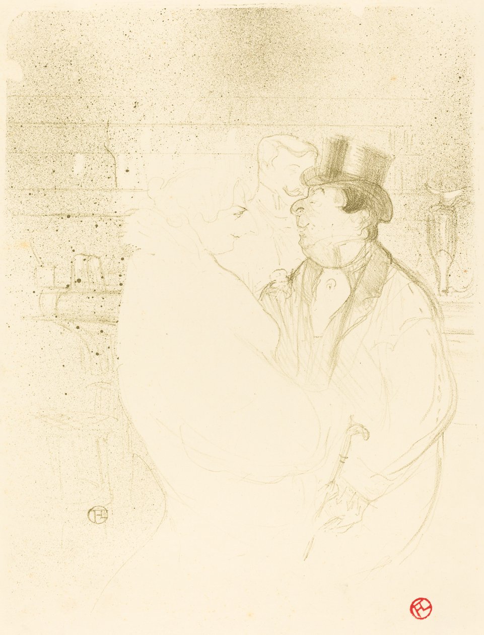 Ida Heath aan de Bar door Henri de Toulouse Lautrec