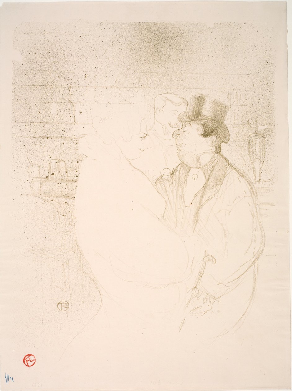 Ida Heath aan de bar door Henri de Toulouse-Lautrec