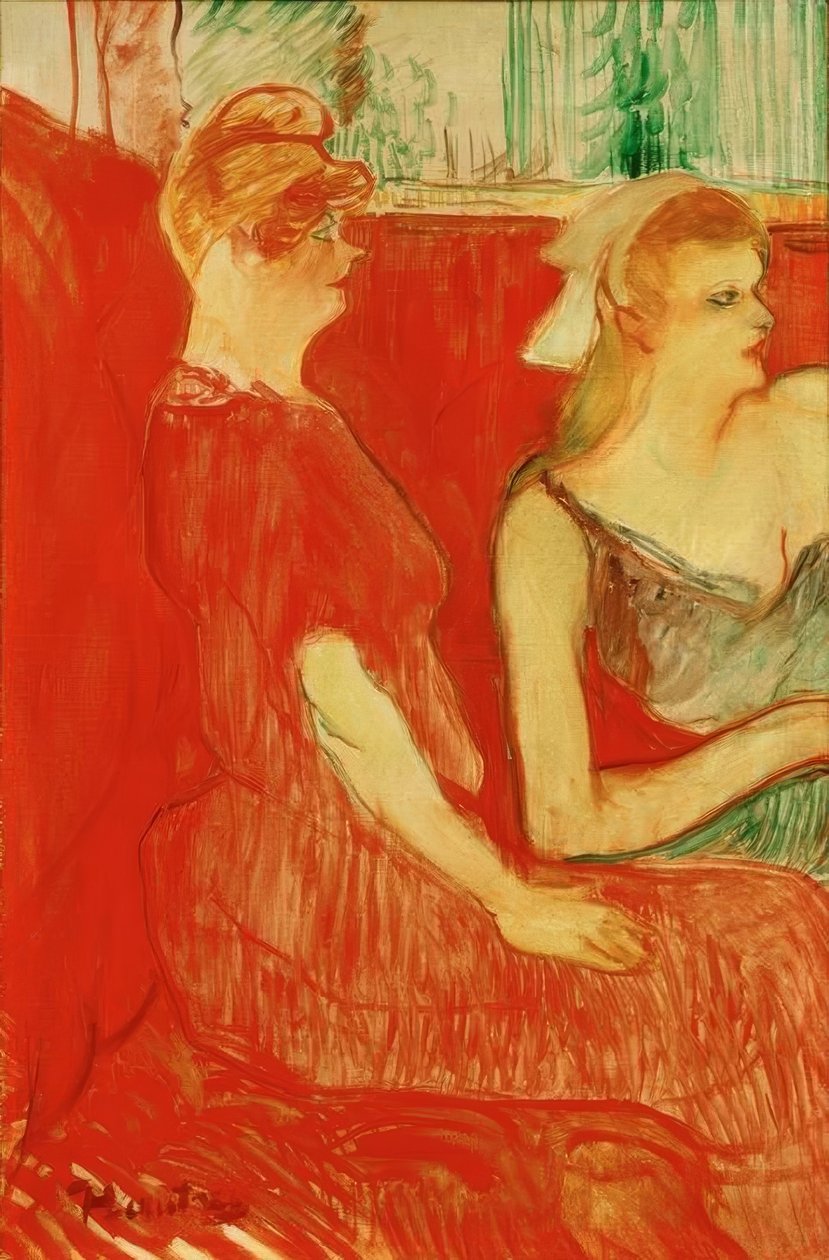 In de salon van de Rue des Moulins door Henri de Toulouse Lautrec