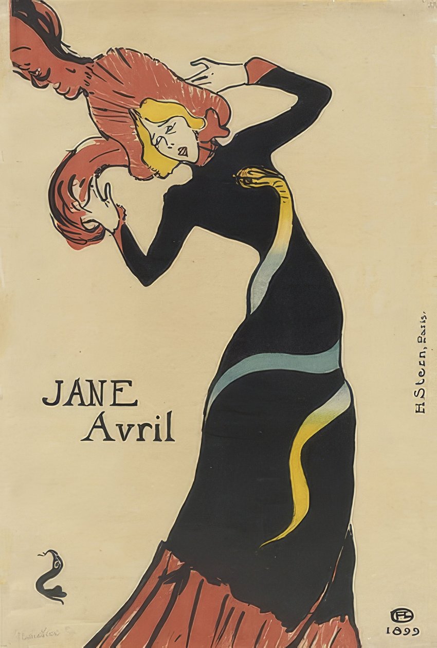 Jane Avril (poster) door Henri de Toulouse Lautrec