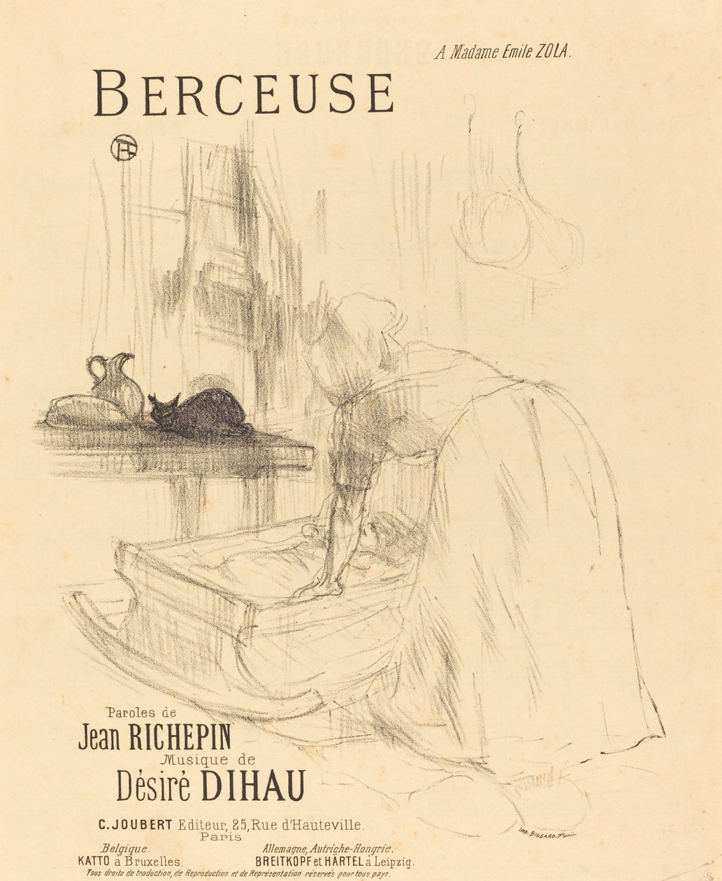 La Berceuse door Henri de Toulouse Lautrec