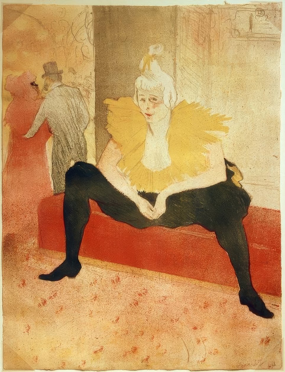 De clownes, zittend door Henri de Toulouse Lautrec