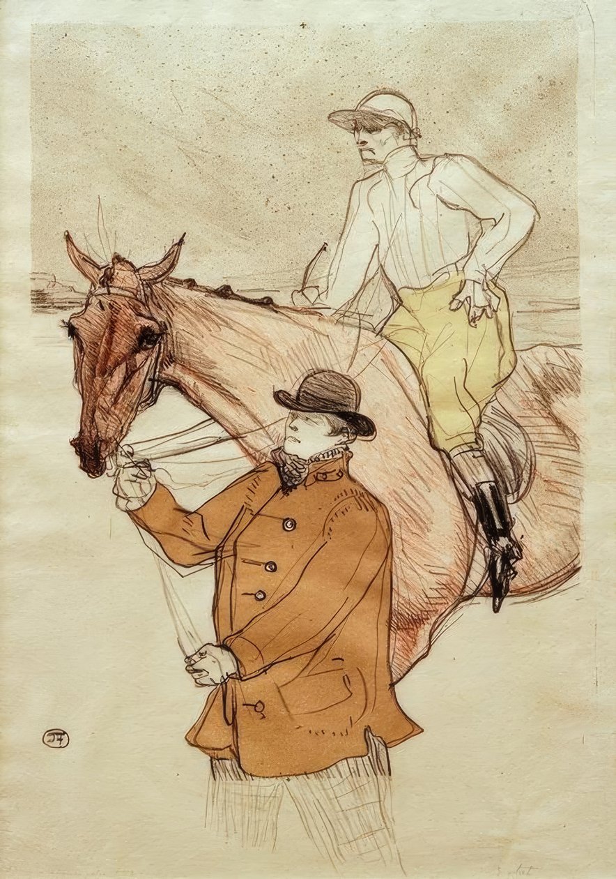 De jockey op weg naar de paal door Henri de Toulouse Lautrec