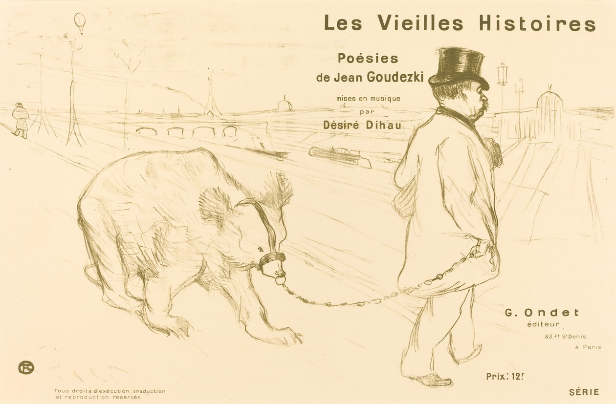 Les Vielles Histoires omslagfrontispice door Henri de Toulouse Lautrec