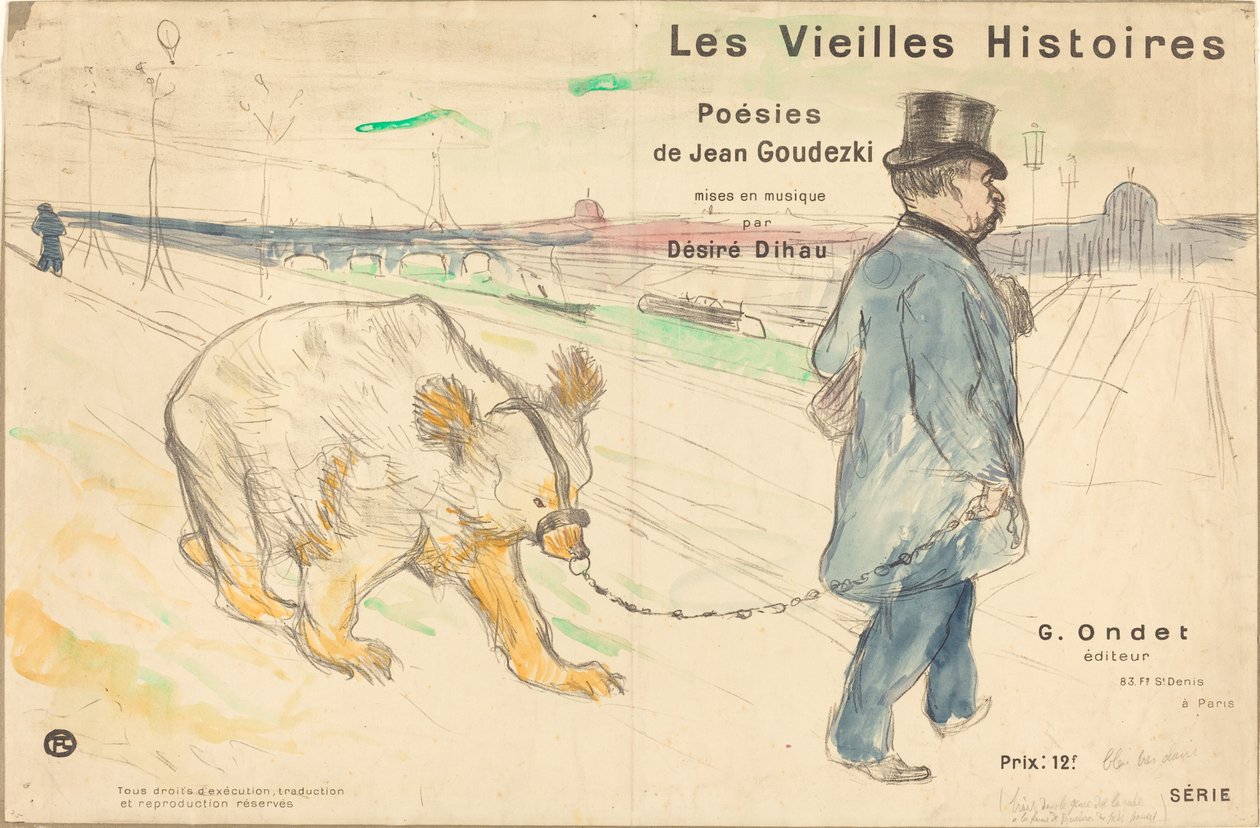 Les Vielles Histoires omslagfrontispice door Henri de Toulouse Lautrec