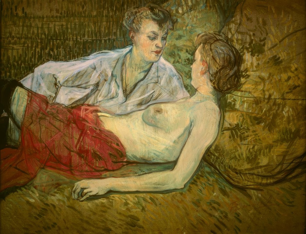 De twee vriendinnen door Henri de Toulouse Lautrec