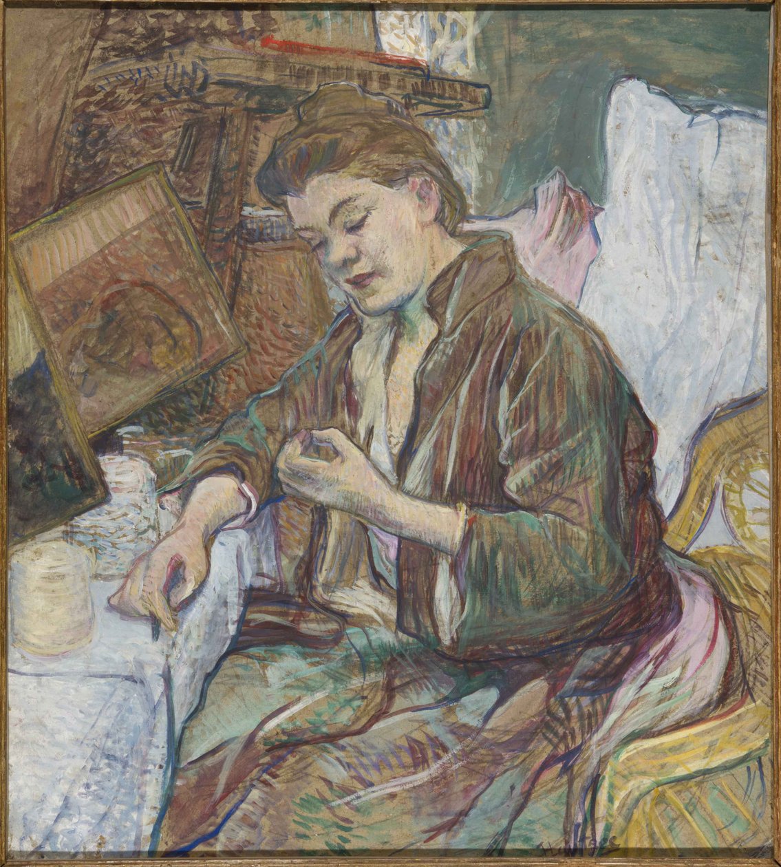 Madame Favre bij haar toilet, 1891 door Henri de Toulouse Lautrec