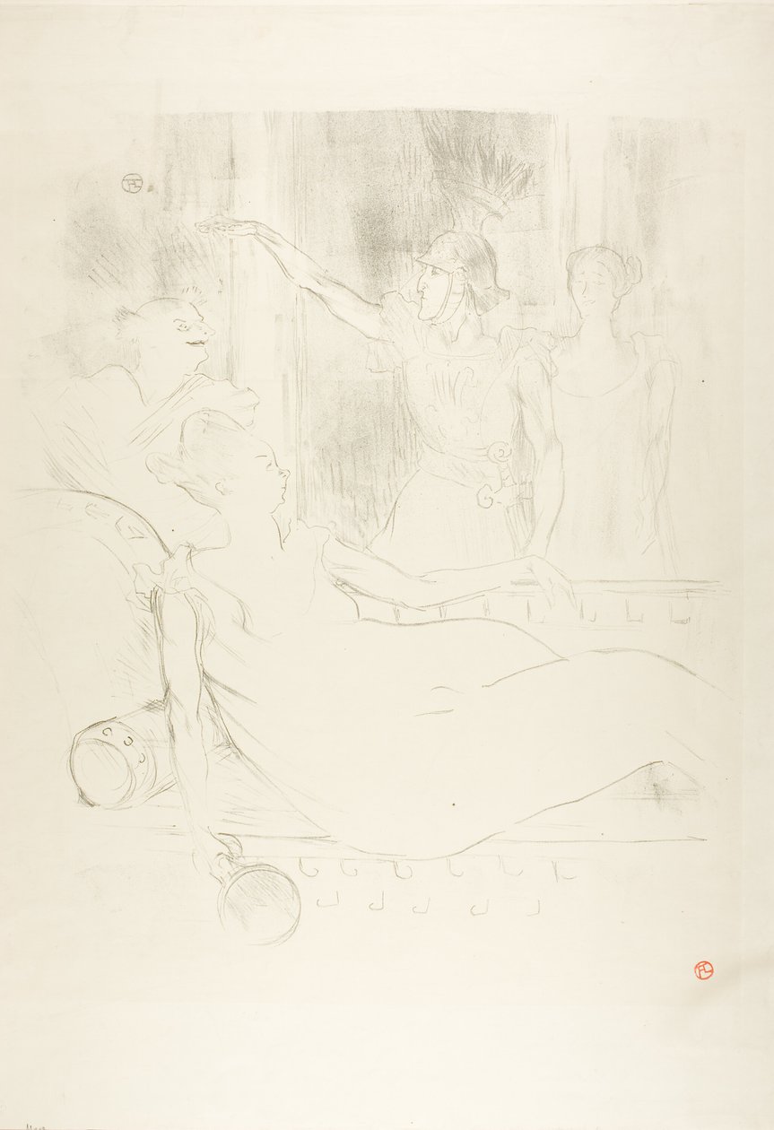 Madame Simon-Girard, Brasseur en Guy in La belle Hélène door Henri de Toulouse Lautrec