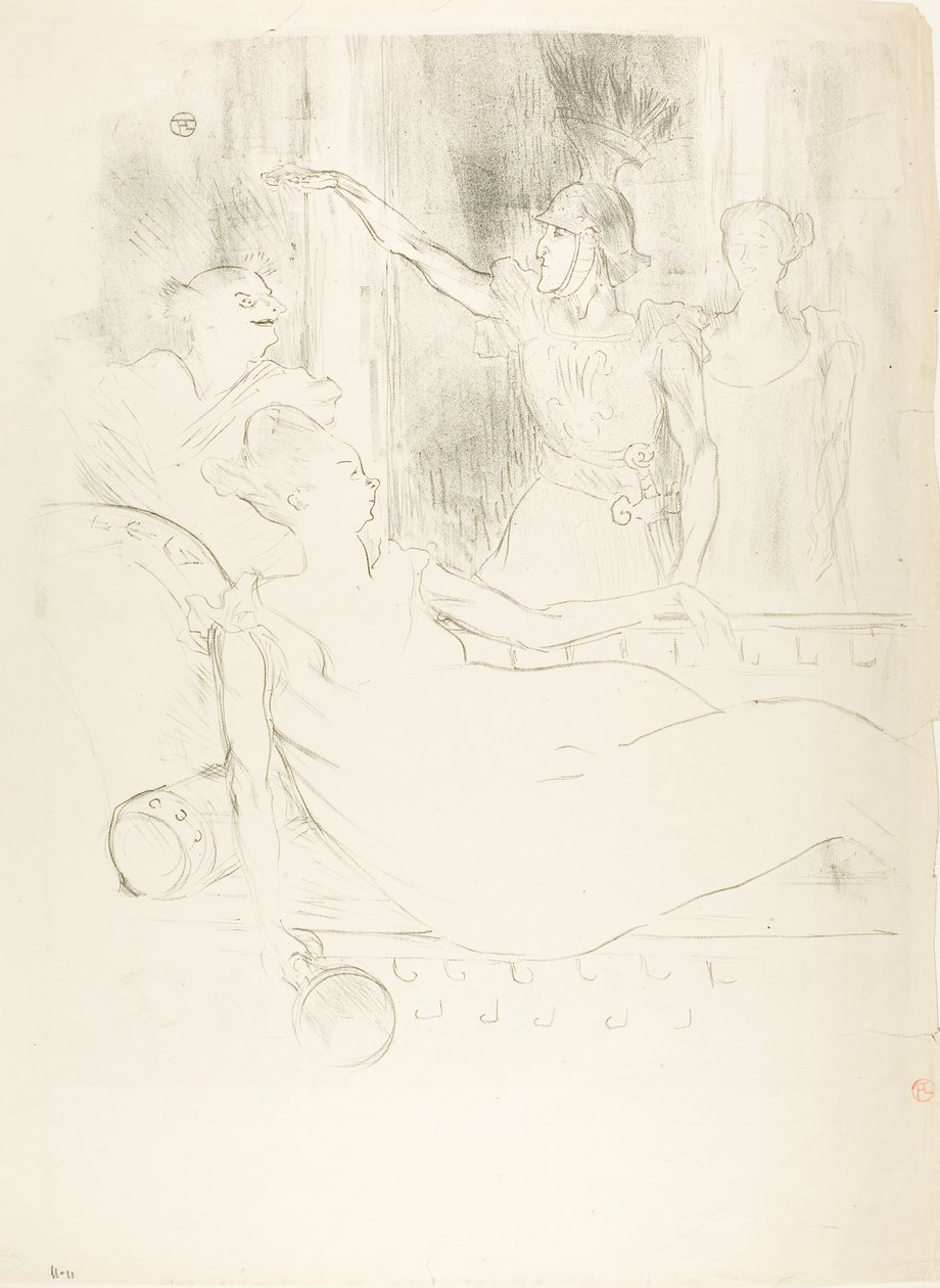 Madame Simon-Girard, Brasseur en Guy in La belle Hélène door Henri de Toulouse Lautrec