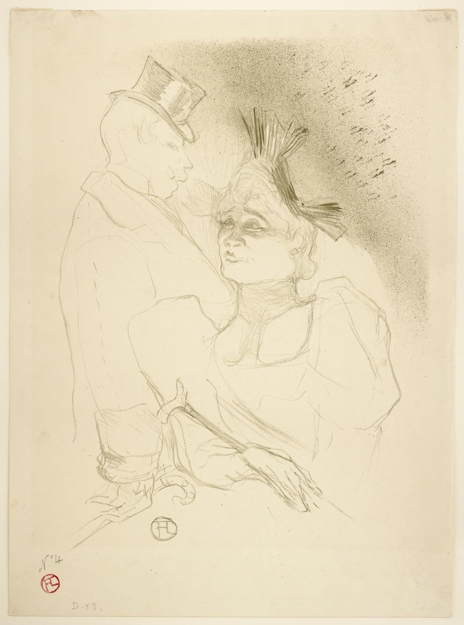 Mademoiselle Lender en Baron door Henri de Toulouse-Lautrec