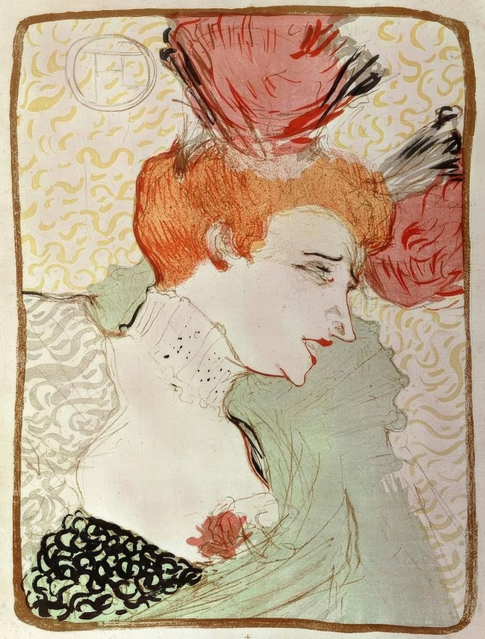 Mademoiselle Marcelle Lender, buste door Henri de Toulouse-Lautrec