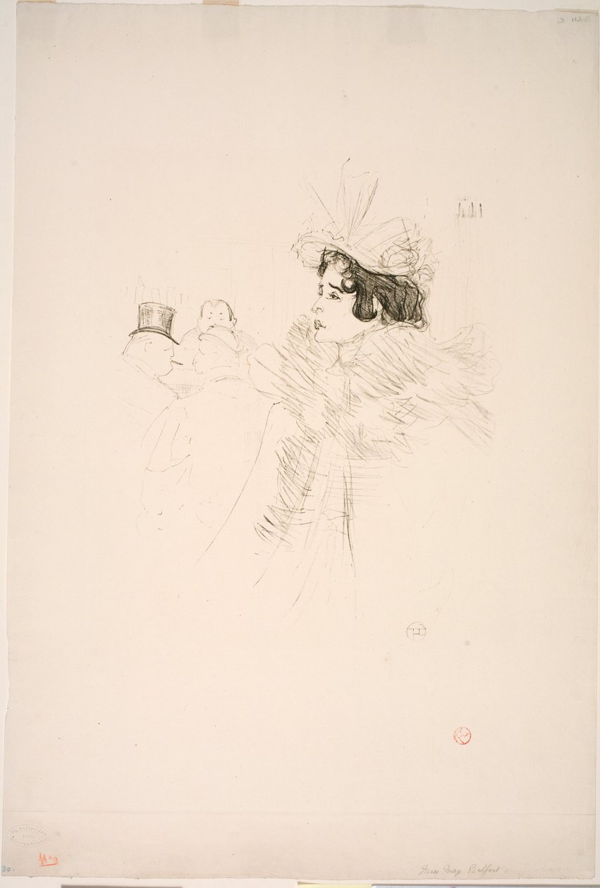 Miss May Belfort in de Irish American Bar, Rue Royale door Henri de Toulouse Lautrec