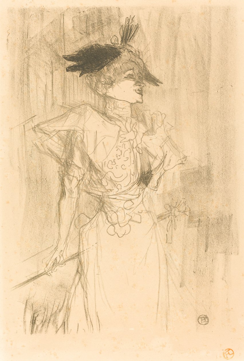 Juffrouw Marcelle Lender, Staand (Mlle. Marcelle Lender, debout) door Henri de Toulouse Lautrec