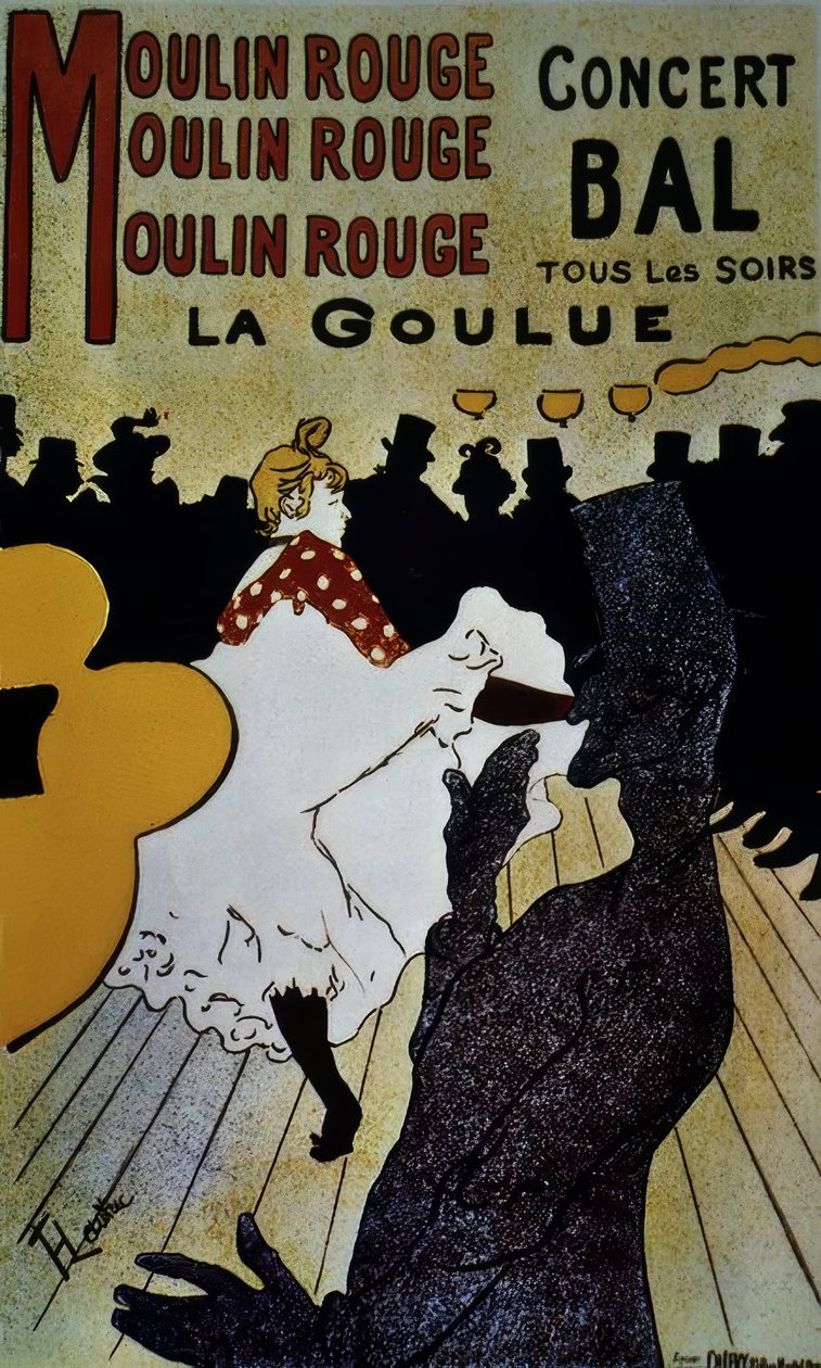 Moulin Rouge: La Goulue – 1891 door Henri de Toulouse Lautrec