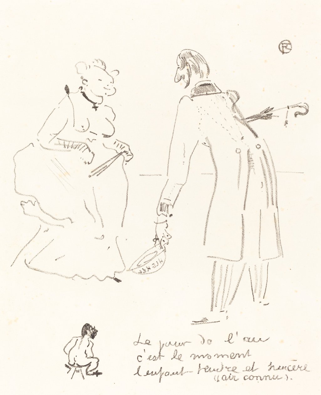 Nieuwjaarsgroet door Henri de Toulouse Lautrec