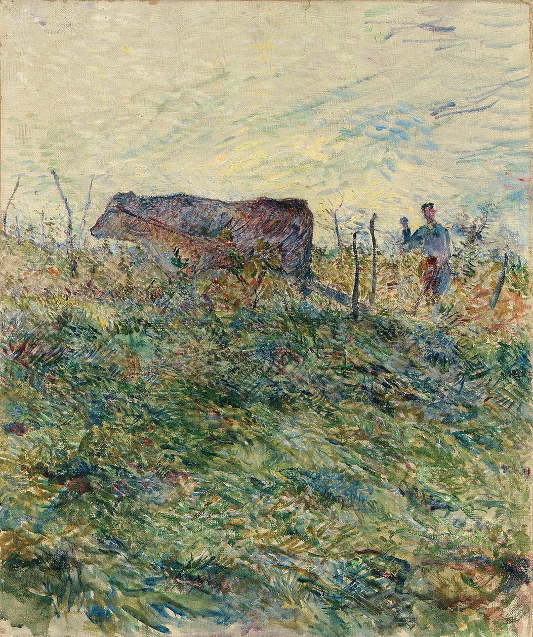 Ploegen in de Wijngaard, 1883 door Henri de Toulouse Lautrec