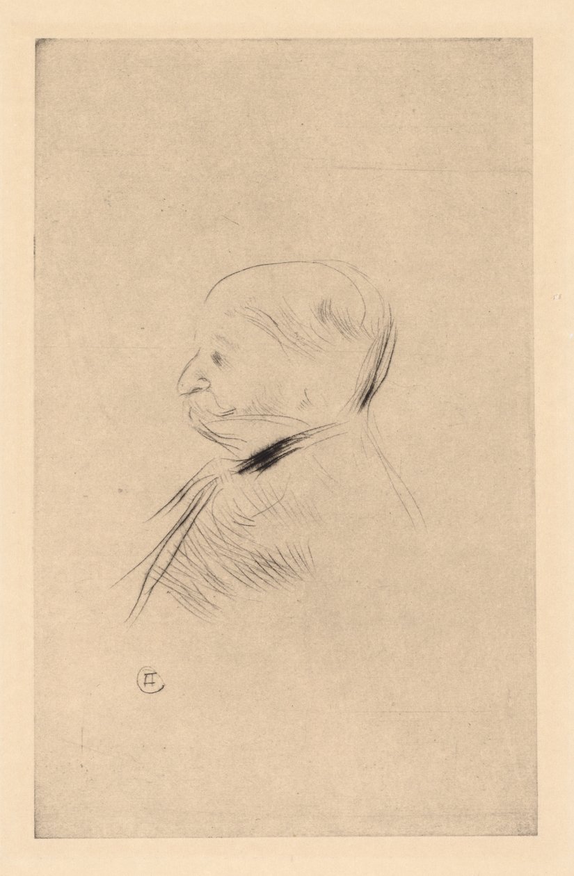 Portret van een man door Henri de Toulouse Lautrec