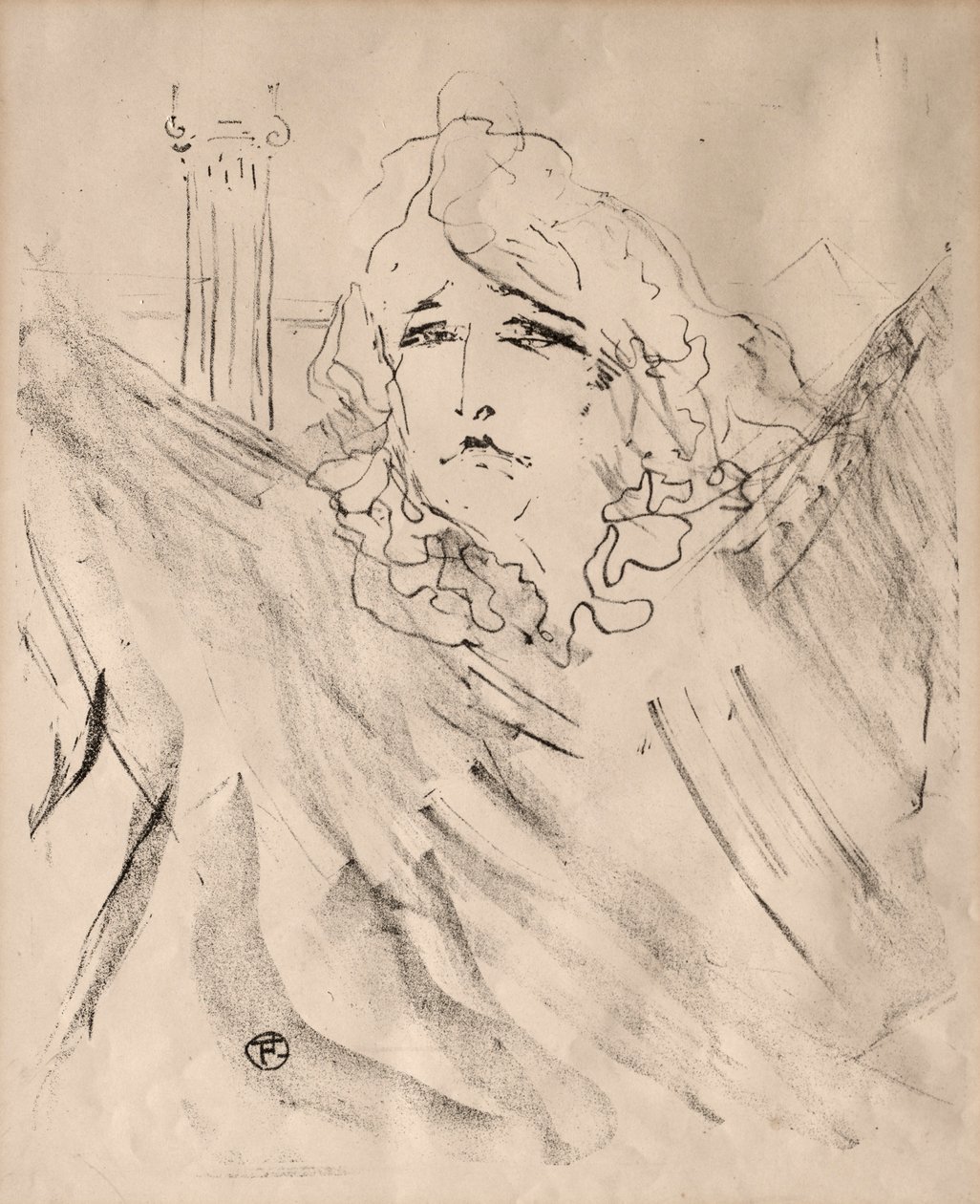 Portretten van acteurs en actrices: Dertien lithografieën: Sarah Bernhardt, 1898 door Henri de Toulouse Lautrec