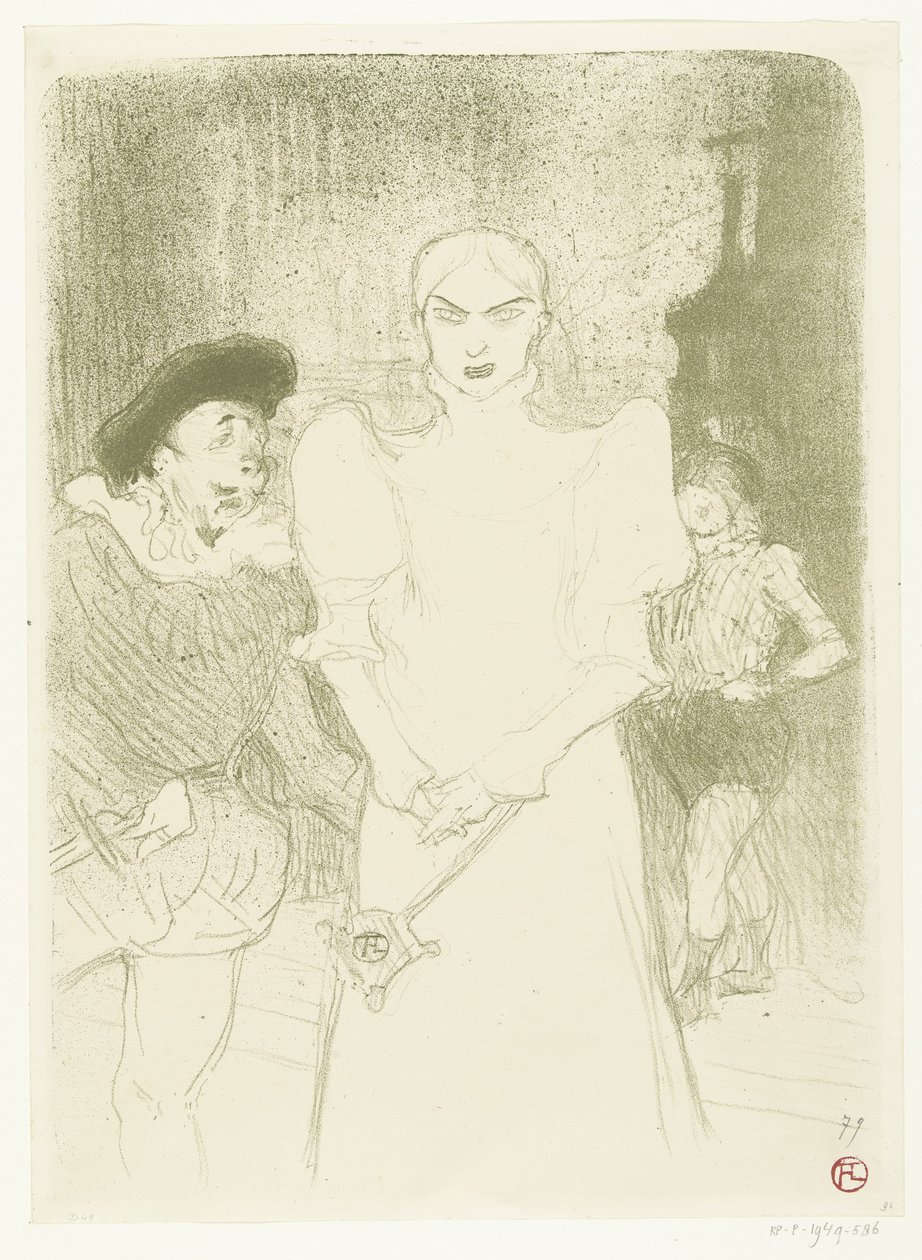 Portret van actrice Rose Caron in haar rol van Marguerite in Faust in Opera in Parijs door Henri de Toulouse Lautrec