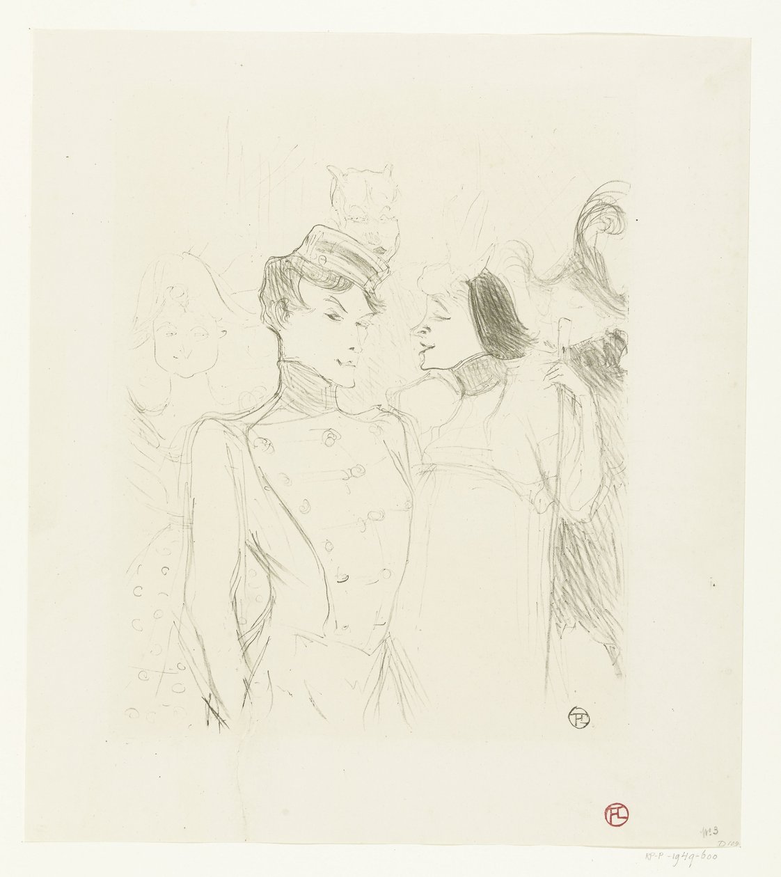 Portret van actrices Marcelle Lender en Eve Lavallière in een revue in het Théâtre des Variétés door Henri de Toulouse Lautrec