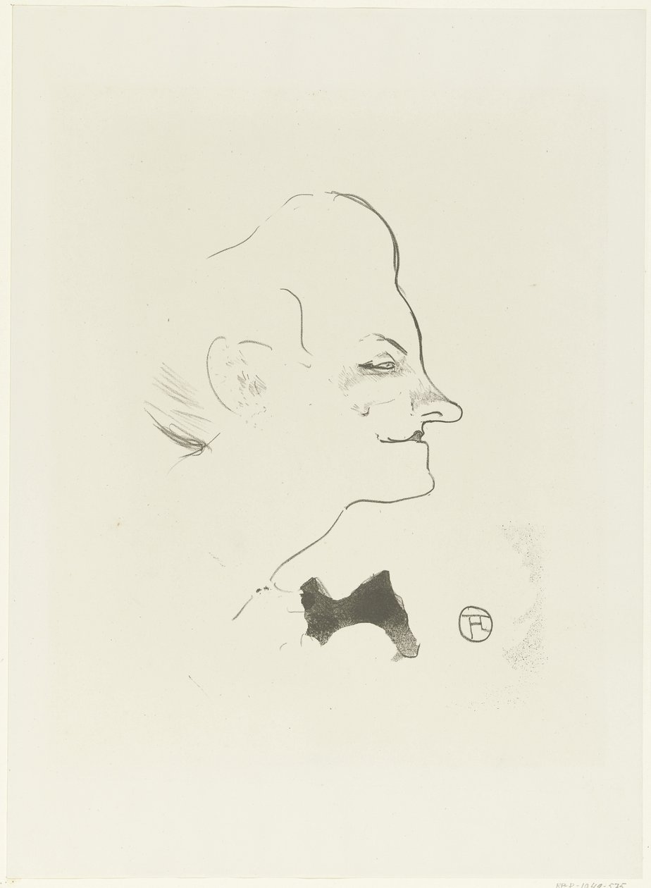 Portret van zangeres Yvette Gilbert door Henri de Toulouse Lautrec