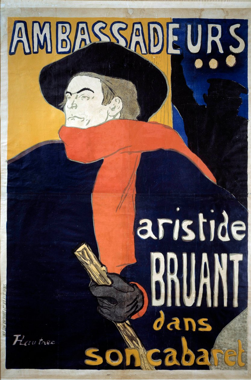 Poster voor het spektakel door Aristide Bruant, Franse liedjesschrijver. 