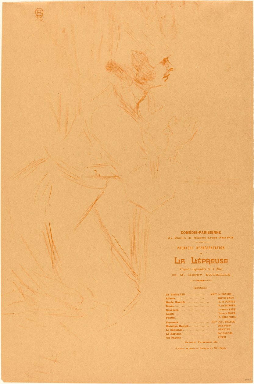 Programma voor "La lepreuse" door Henri de Toulouse Lautrec