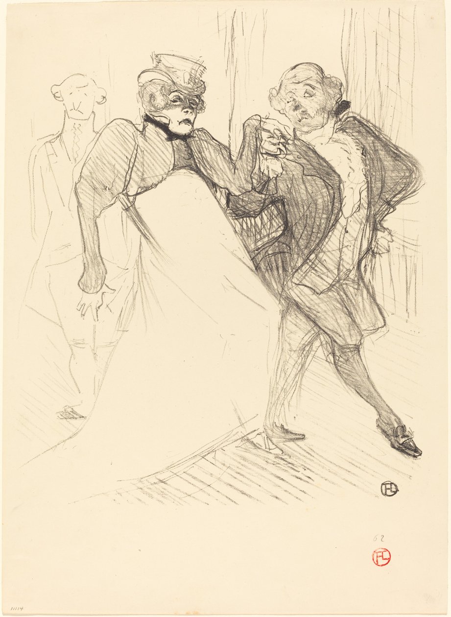 Réjane en Galipaux in Madame Sans-Gêne, 1894 door Henri de Toulouse Lautrec