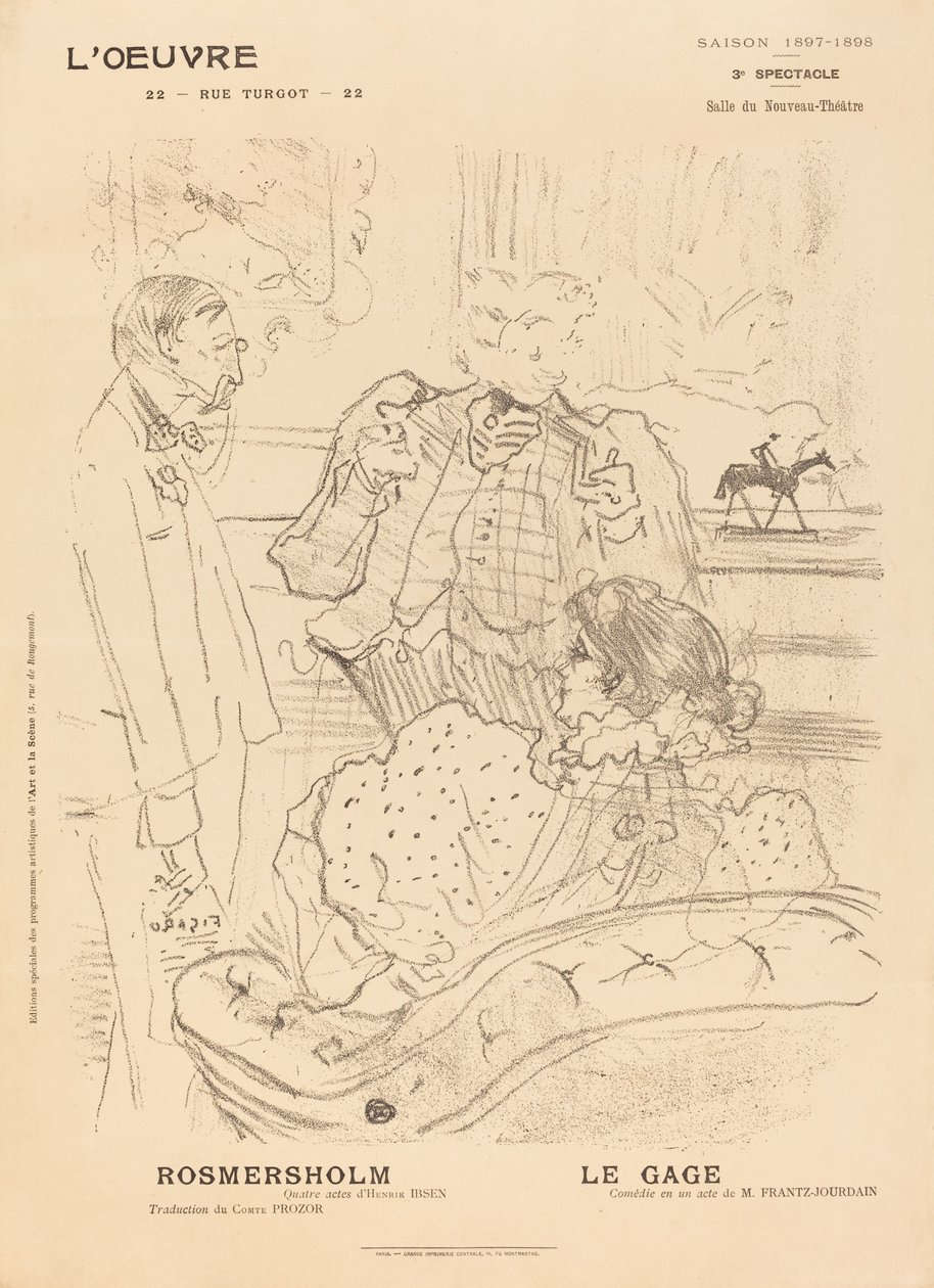 Rosmersholm; Le Gage door Henri de Toulouse Lautrec