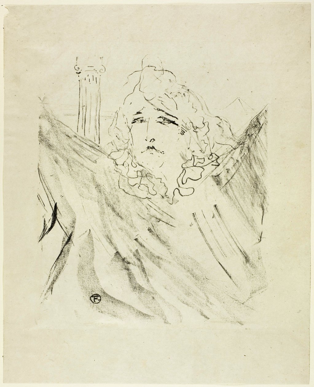 Sarah Bernhardt, uit Treize Lithographies door Henri de Toulouse Lautrec