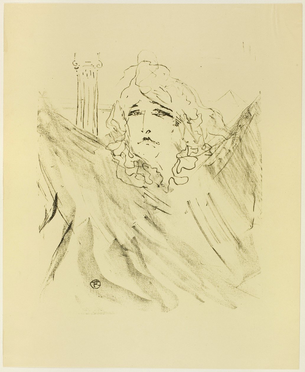 Sarah Bernhardt, uit Treize Lithographies door Henri de Toulouse Lautrec