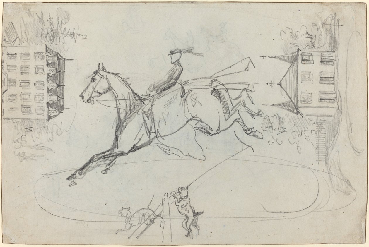 Blad met schetsen door Henri de Toulouse Lautrec