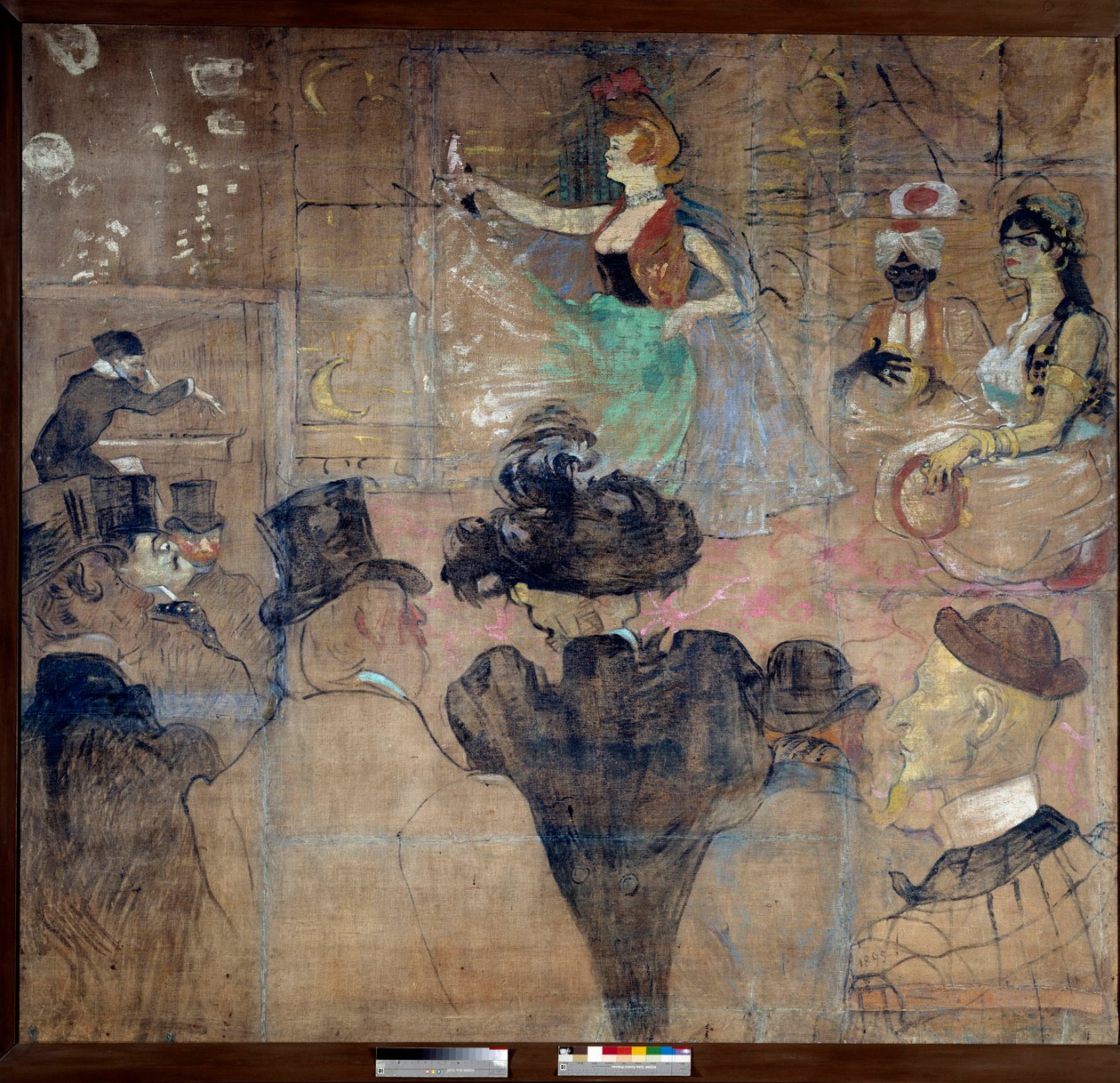 Bord voor het huis van de Goulue (Weber Louise, La Goulue) door Henri de Toulouse Lautrec