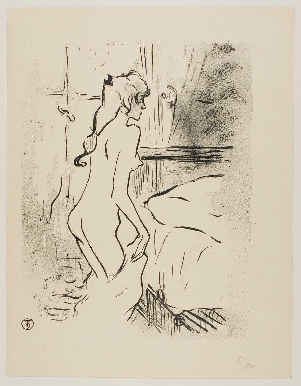 Studie van een vrouw door Henri de Toulouse-Lautrec