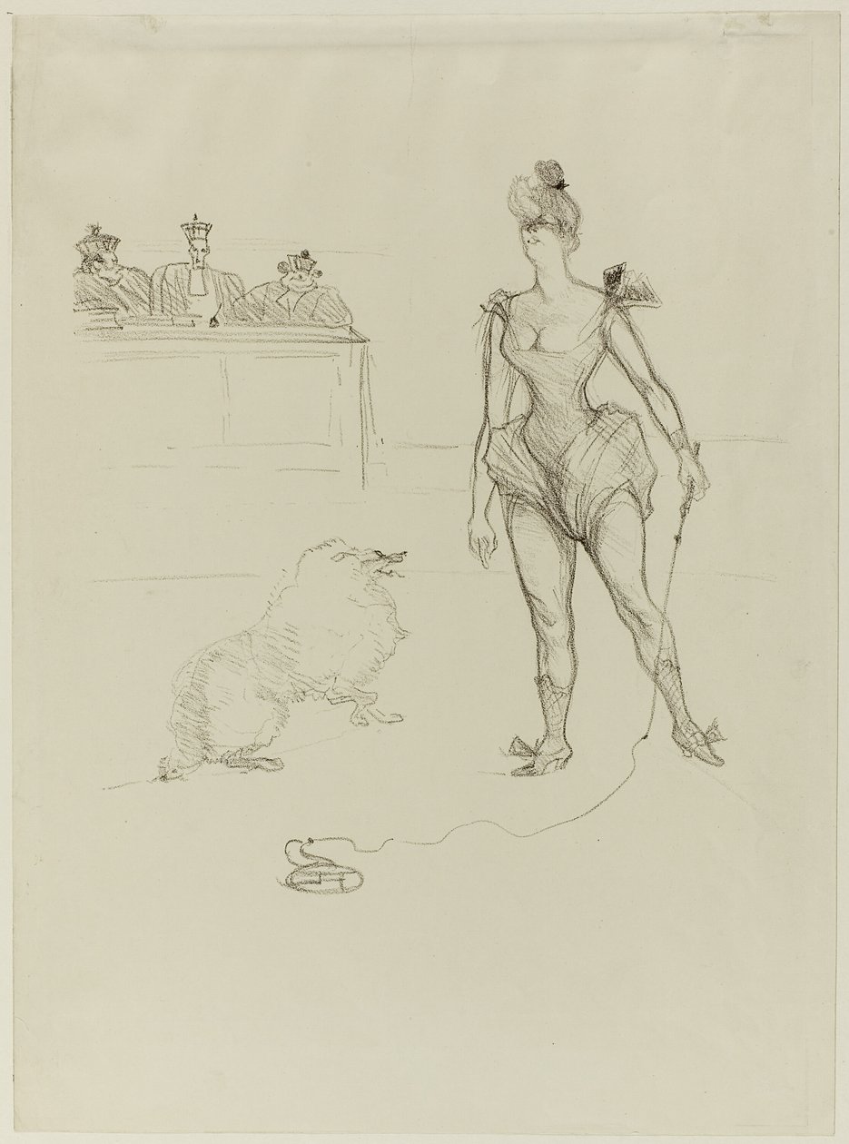 De Dierentemmer voor het Tribunaal door Henri de Toulouse-Lautrec