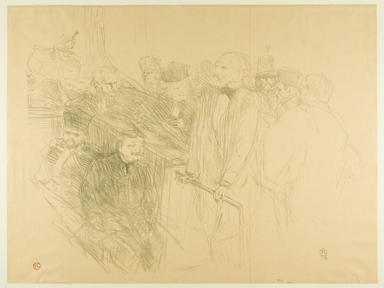 Het Arton Proces, Ribot Geeft Bewijs (tweede plaat) door Henri de Toulouse Lautrec