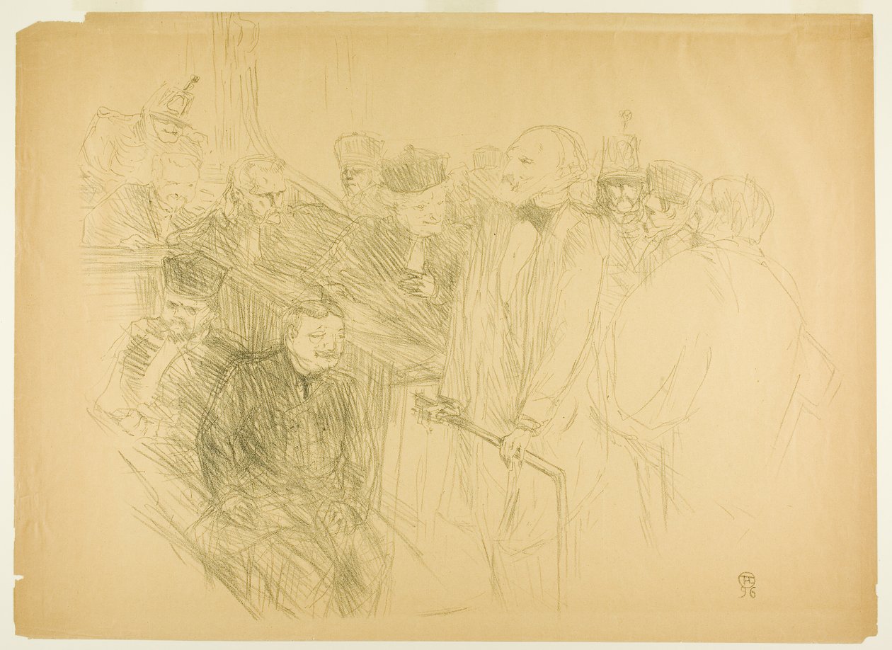 Het Arton Proces, Ribot Geeft Bewijs (tweede plaat) door Henri de Toulouse Lautrec