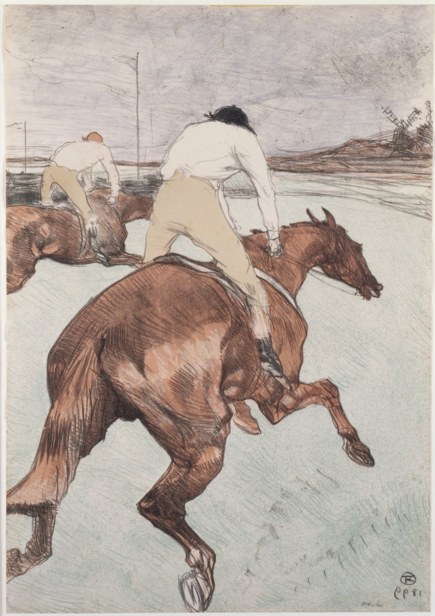 De jockey door Henri de Toulouse Lautrec