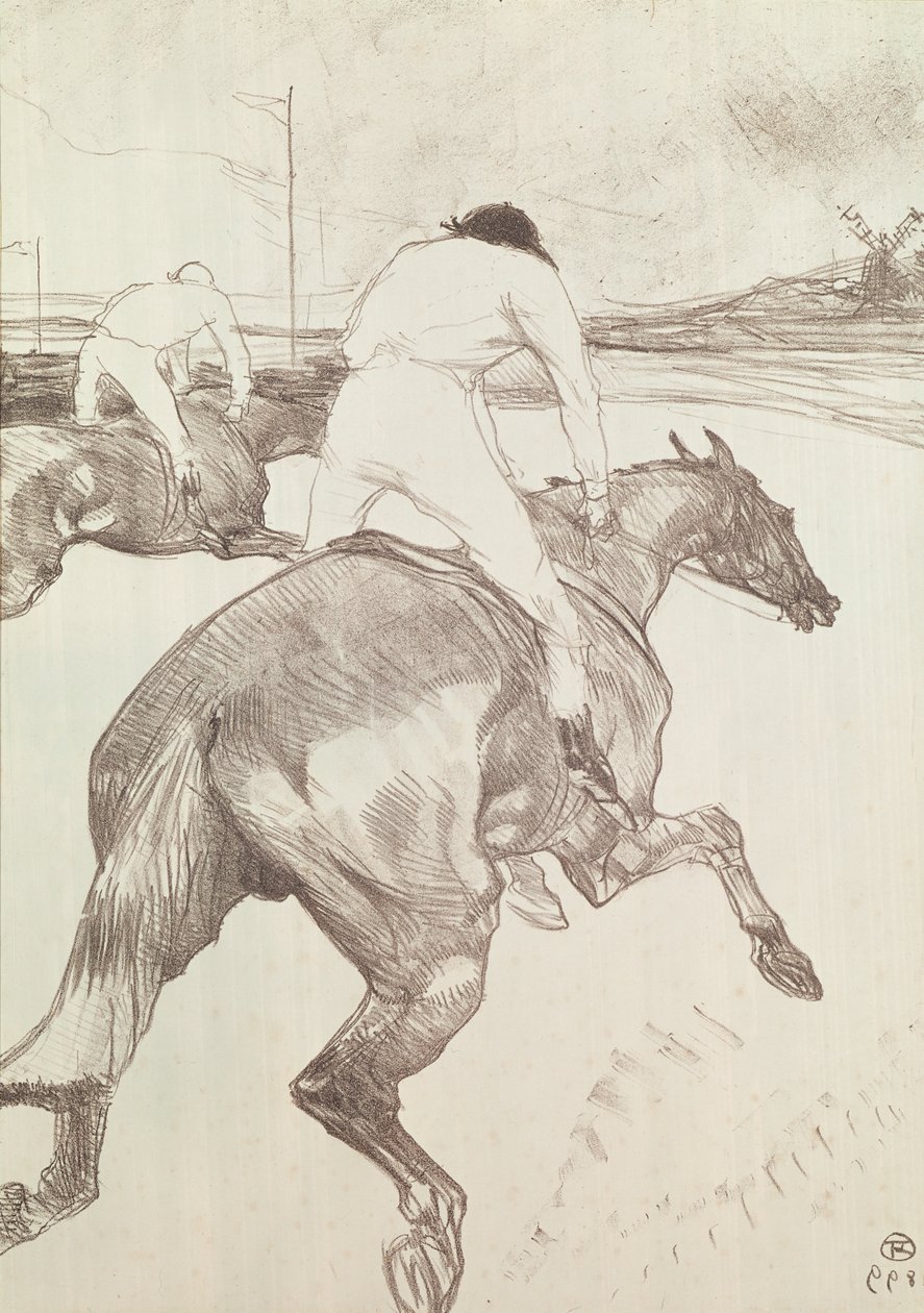 De jockey door Henri de Toulouse Lautrec