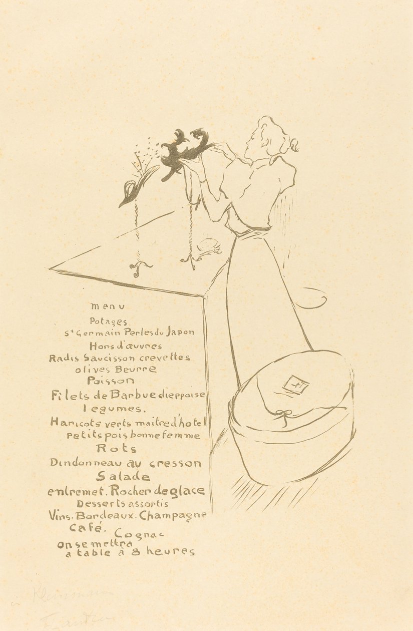 De Hoedenmaakster (La Modiste - Renée Vert) door Henri de Toulouse-Lautrec
