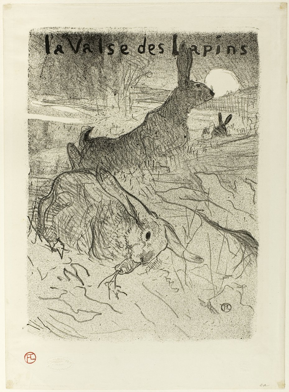 De wals van de konijnen door Henri de Toulouse Lautrec