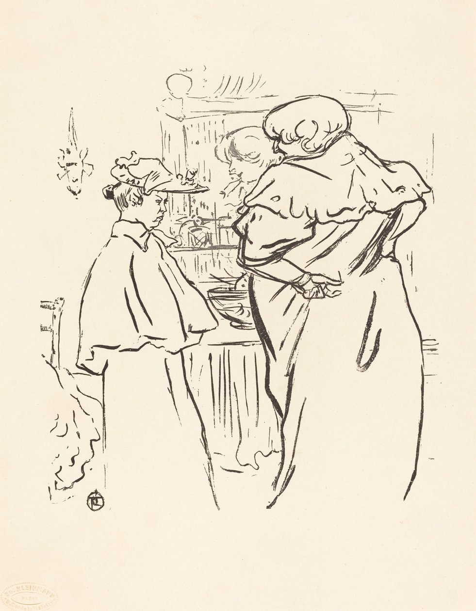 Twee vrouwen voor een spiegel door Henri de Toulouse Lautrec