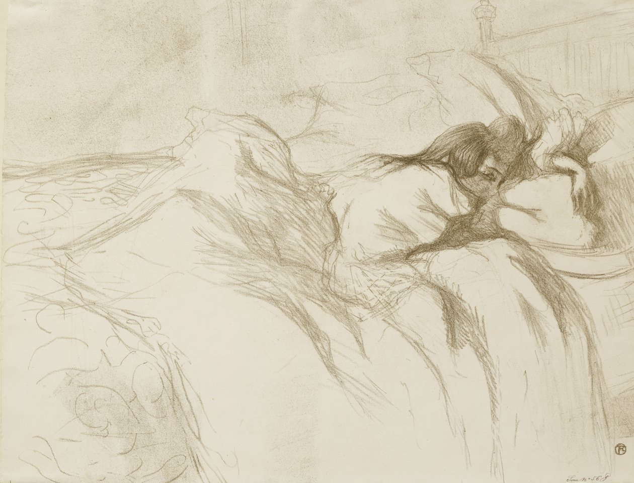 Liggende vrouw - wakker worden, 1896 door Henri de Toulouse Lautrec
