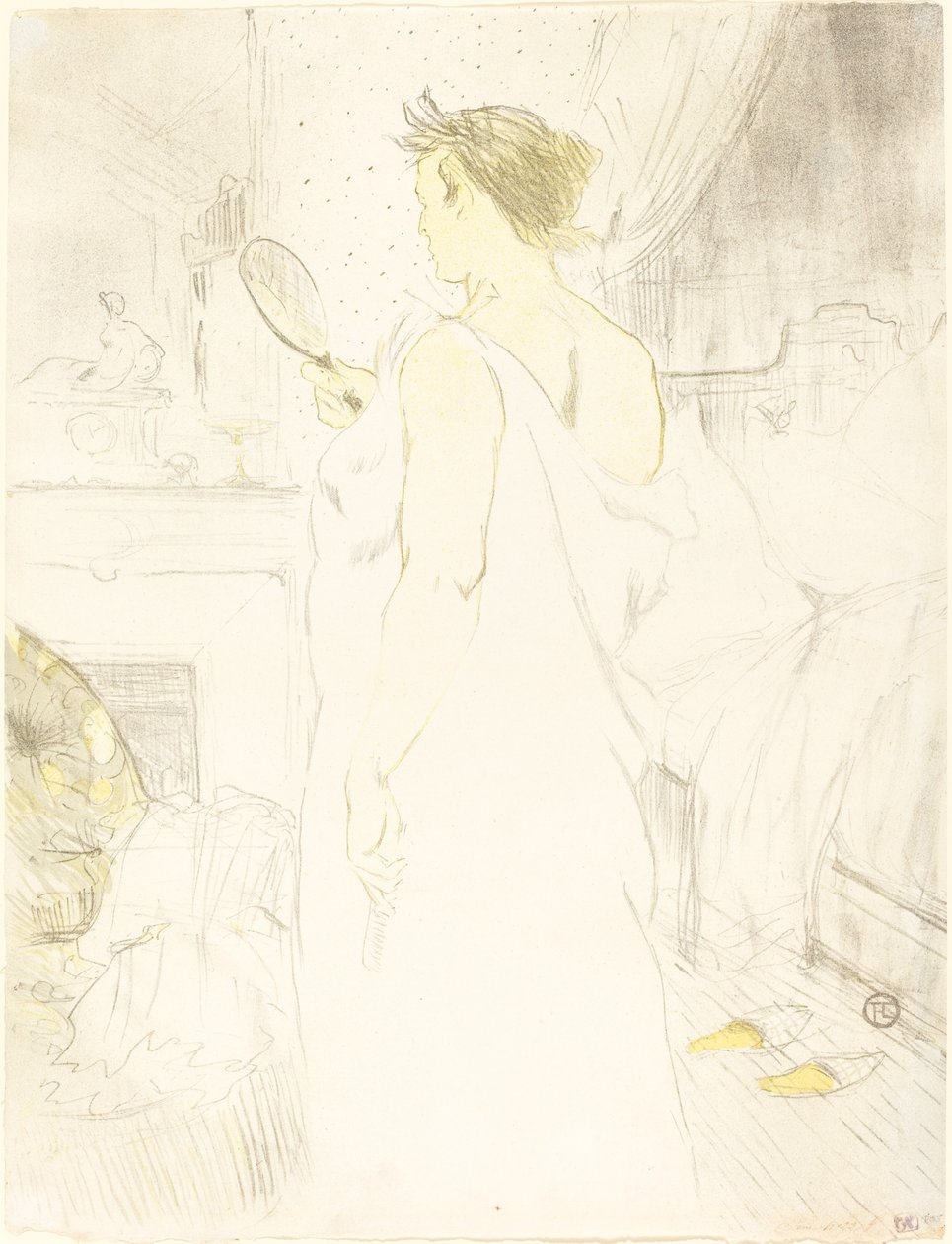 Vrouw bij de spiegel, 1896 door Henri de Toulouse Lautrec