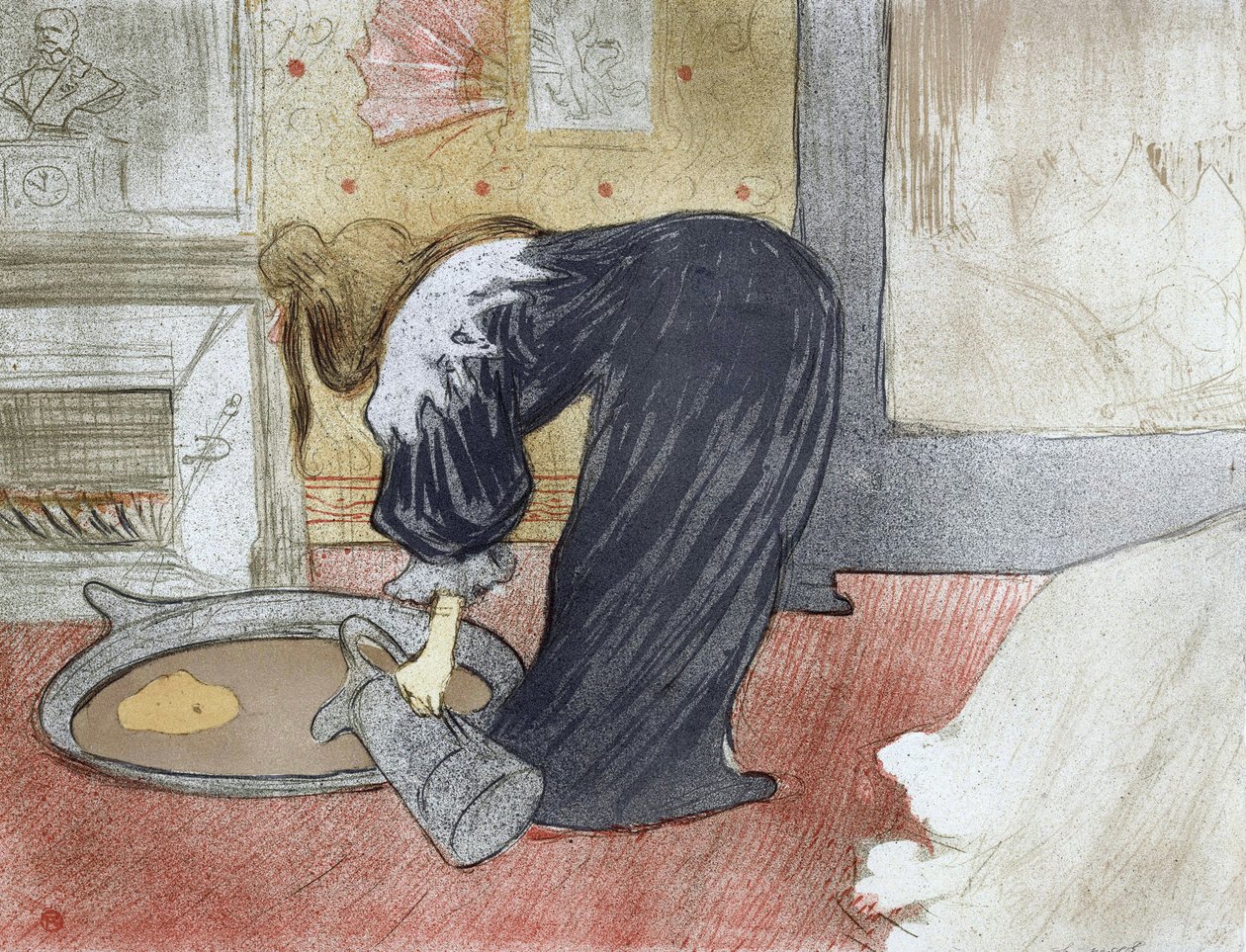 Vrouw in bad (uit de Elles-suite) door Henri de Toulouse Lautrec
